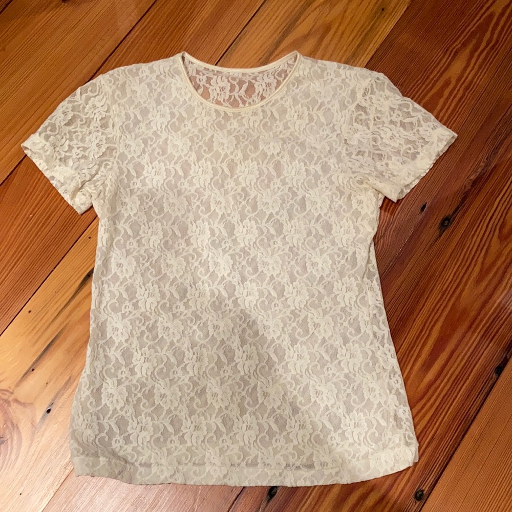 Beige Lace Shirt -S